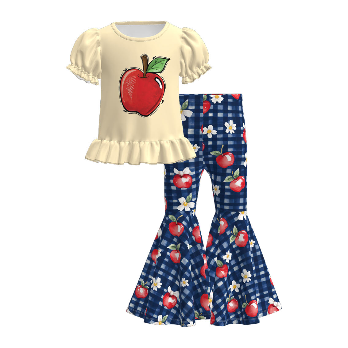 (Pre Order)Girls Summer Back To School Print Outfit Set