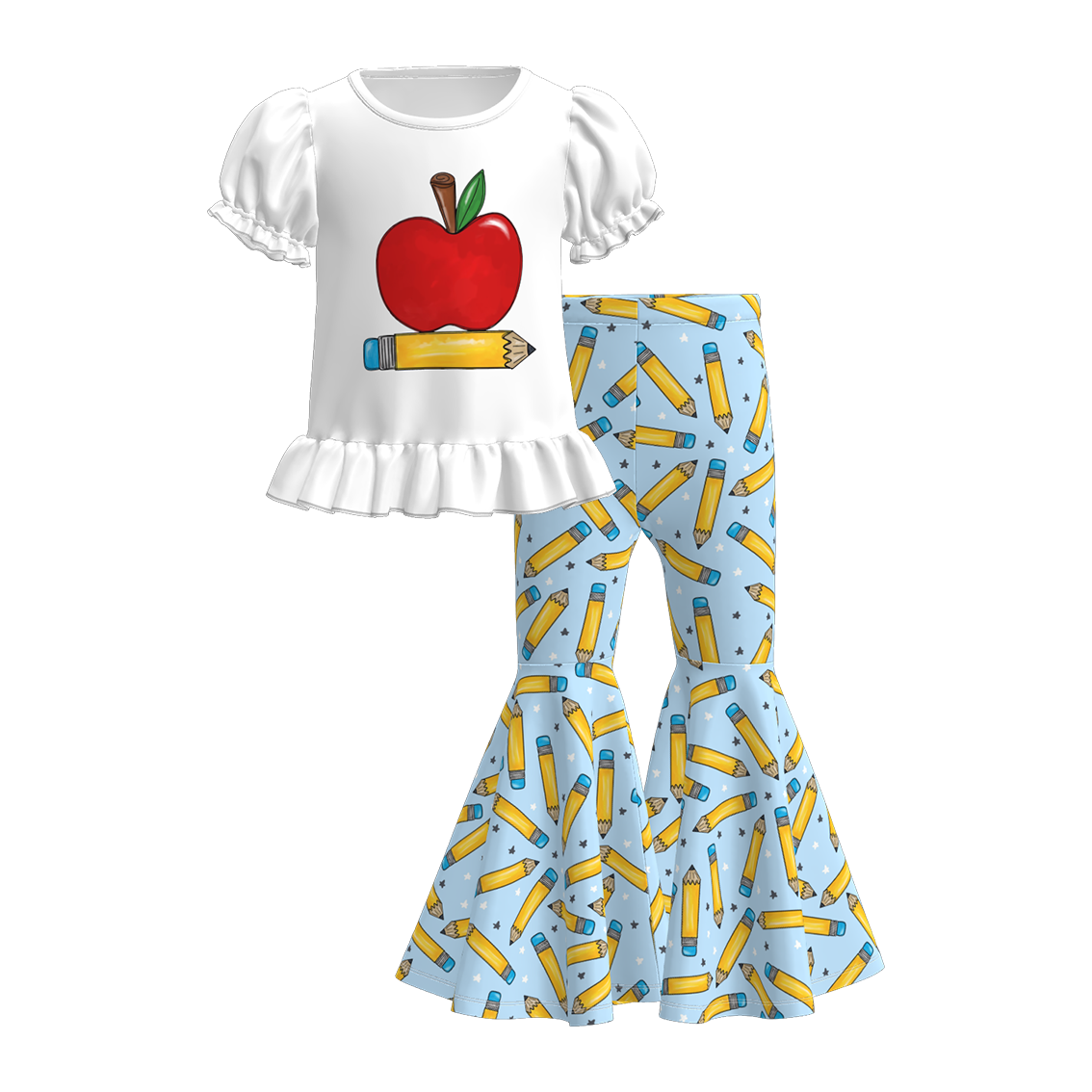(Pre Order)Girls Summer Back To School Print Outfit Set
