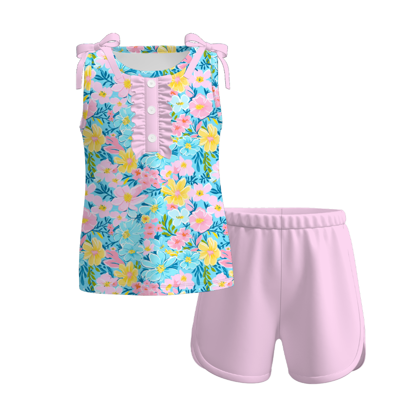 (Pre Order)Mommy and Me Spring&Summer Sunflower Print Dress,Set