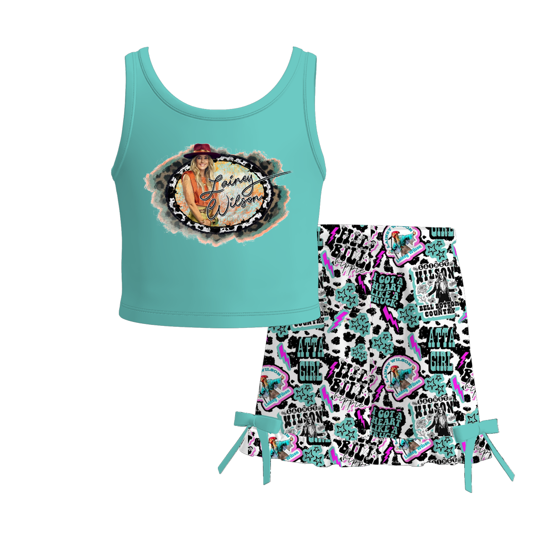 (Pre Order)Girls Spring and Summer Character Print Shorts Set