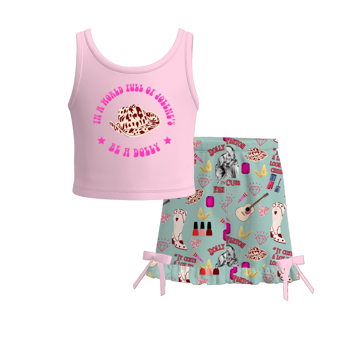 (Pre Order)Girls Spring and Summer Character Print Shorts Set
