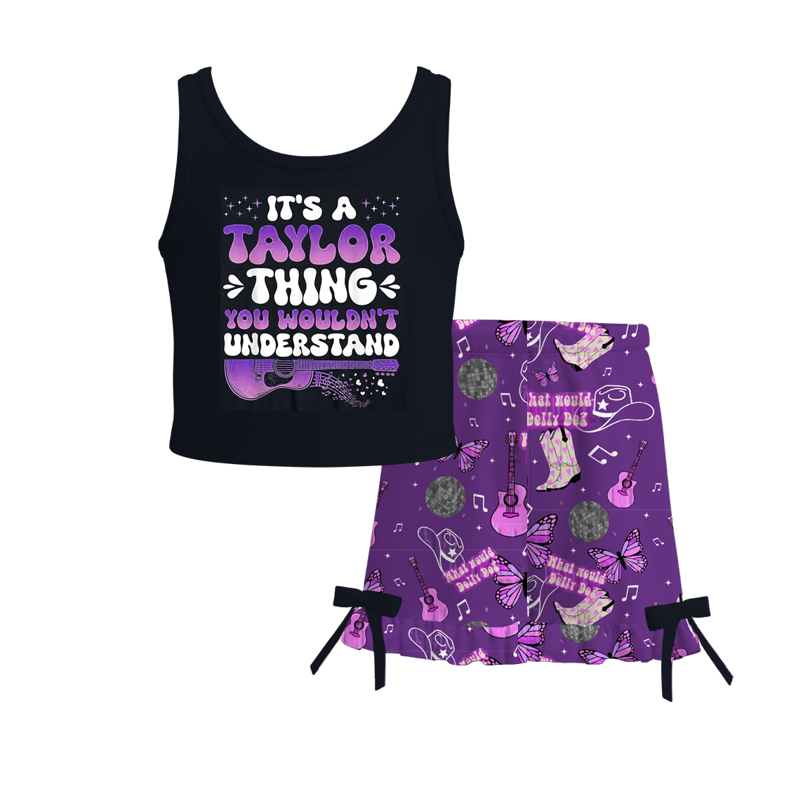 (Pre Order)Girls Spring and Summer Character Print Shorts Set