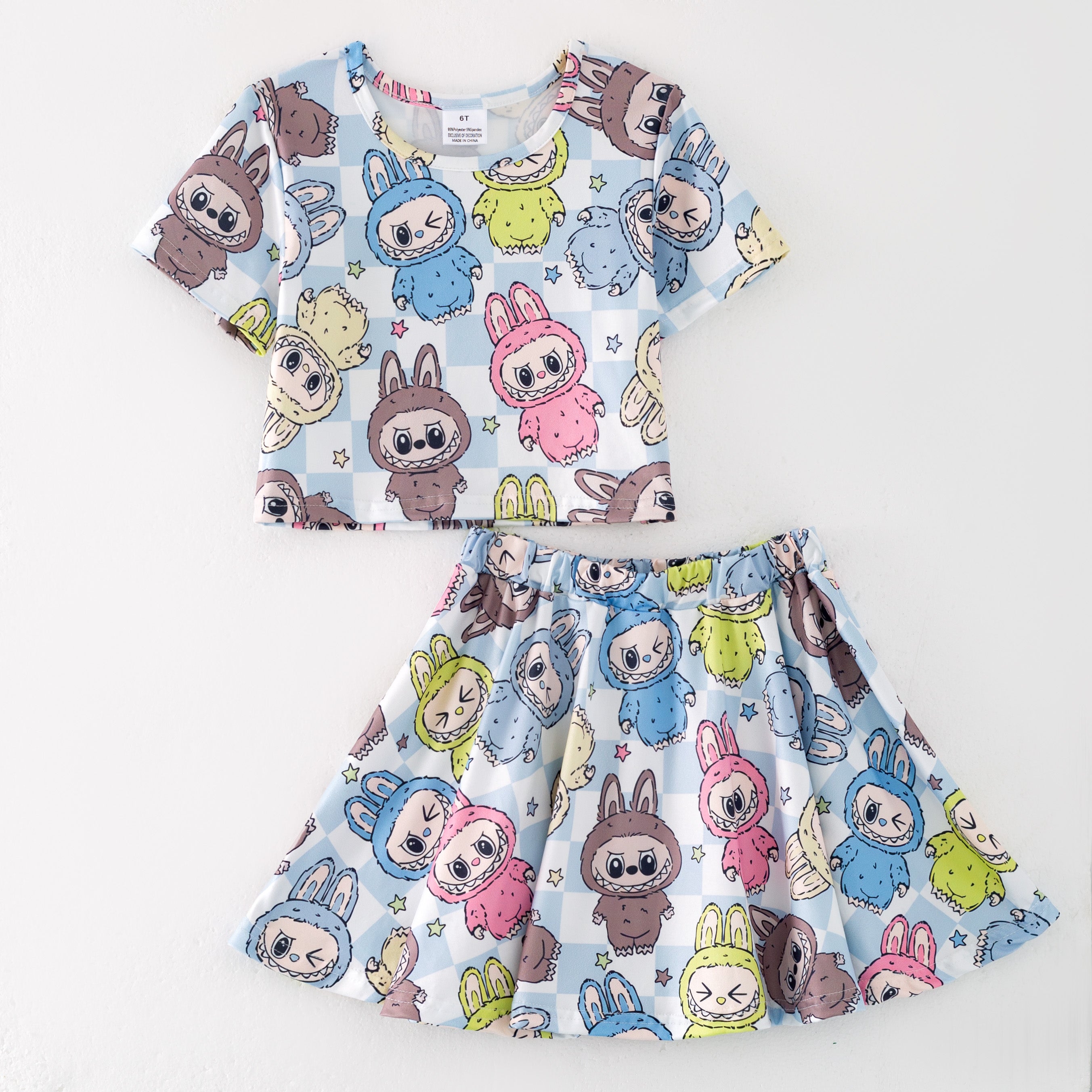 (Pre Order)Girls Spring and Summer Cartoon Print Dress,Jumpsuit,Set&Top
