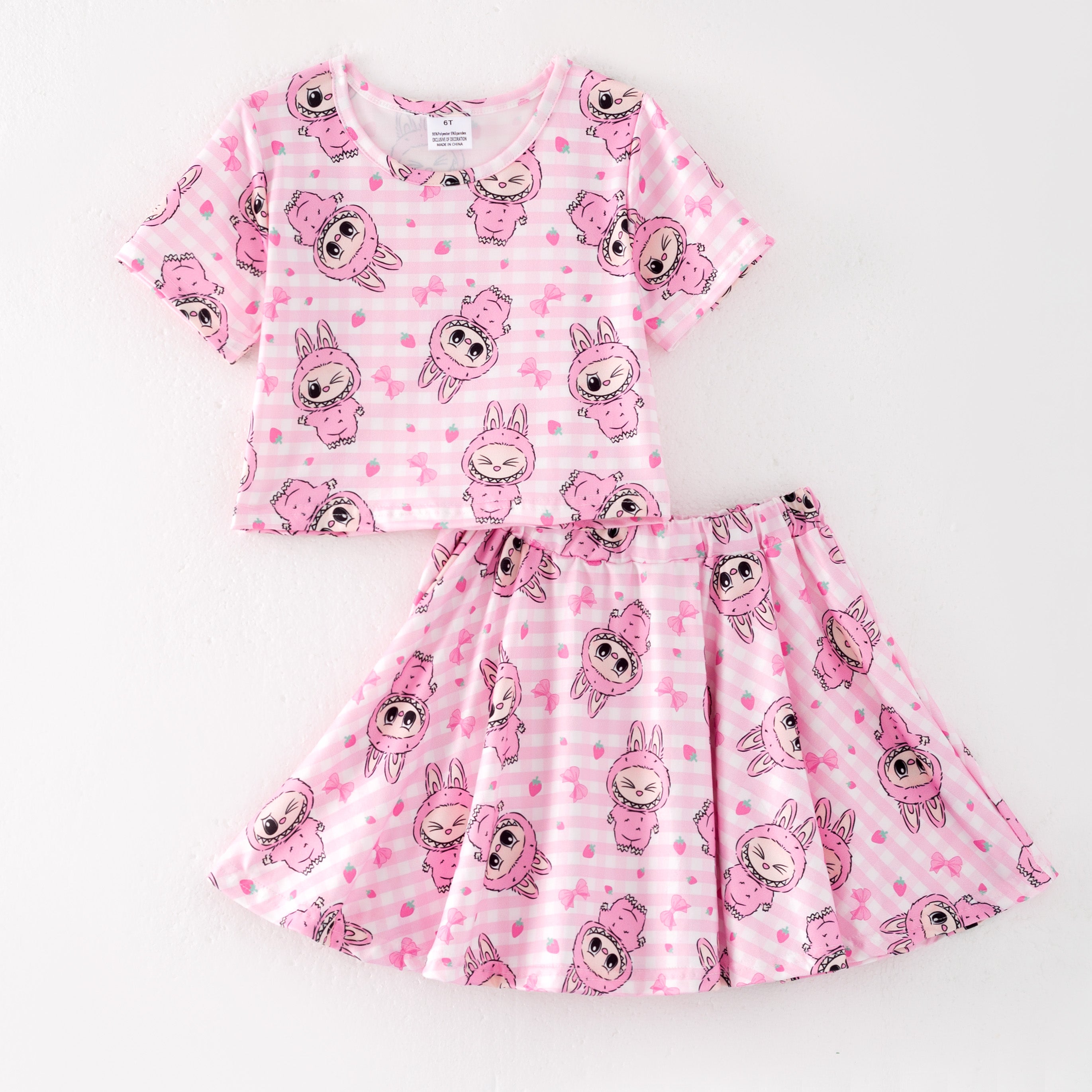 (Pre Order)Girls Spring and Summer Cartoon Print Dress,Jumpsuit,Set&Top