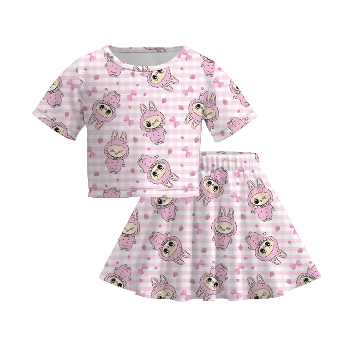 (Pre Order)Girls Spring and Summer Cartoon Print Dress,Jumpsuit,Set&Top