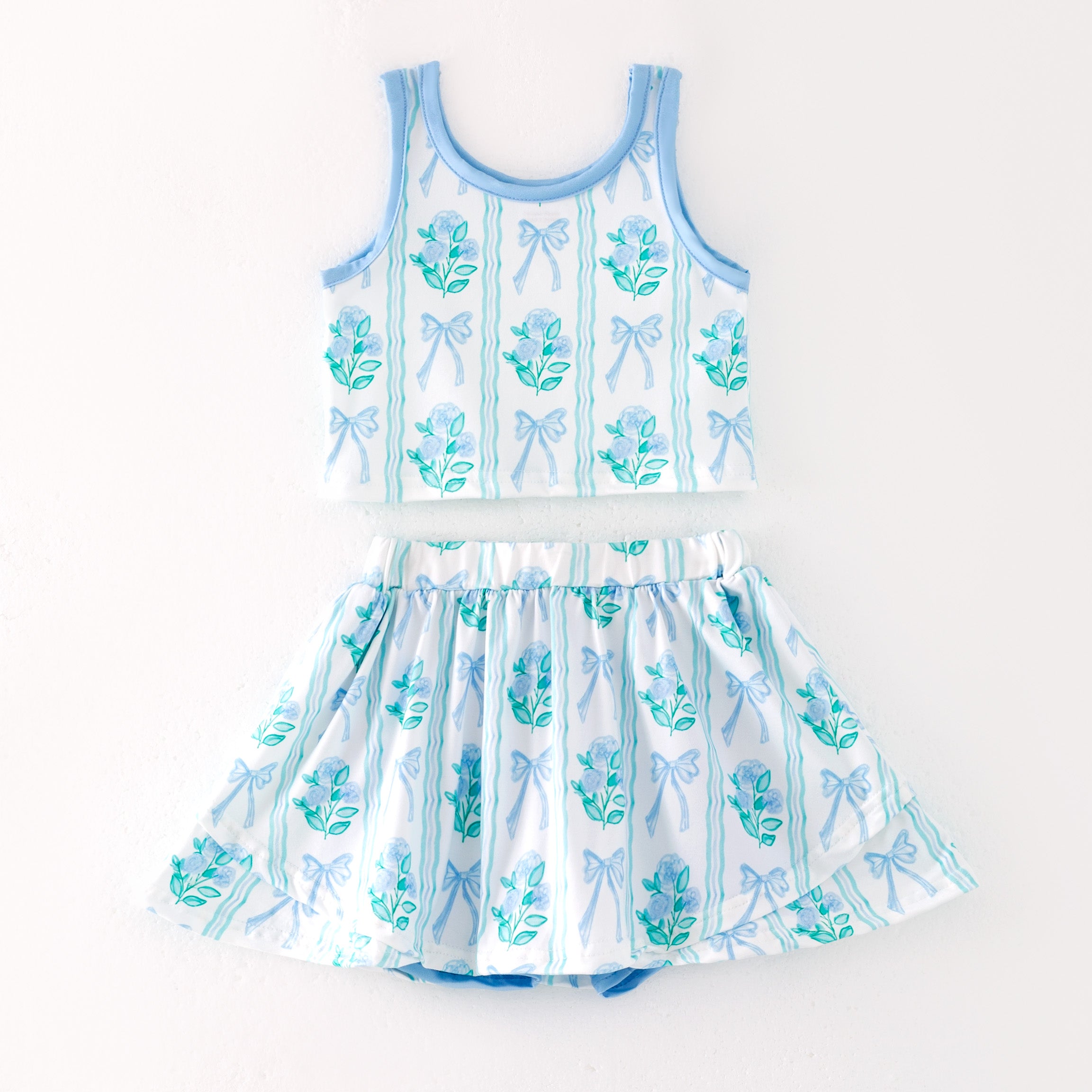 (Pre Order)Sisters Spring and Summer Floral Print Skorts Set&Romper