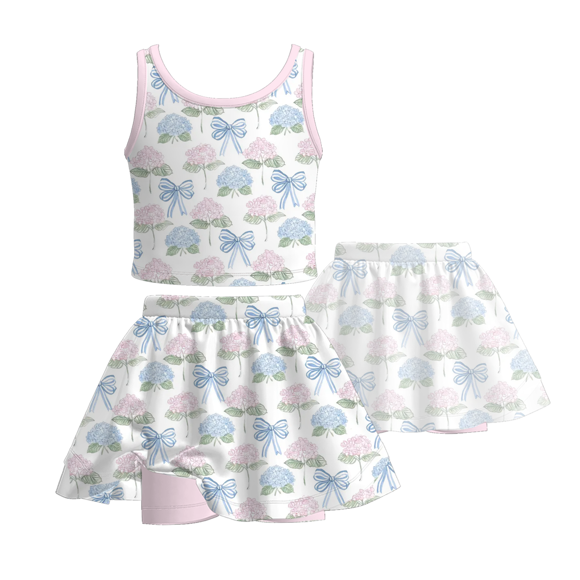 (Pre Order)Sisters Spring and Summer Floral Print Skorts Set&Romper