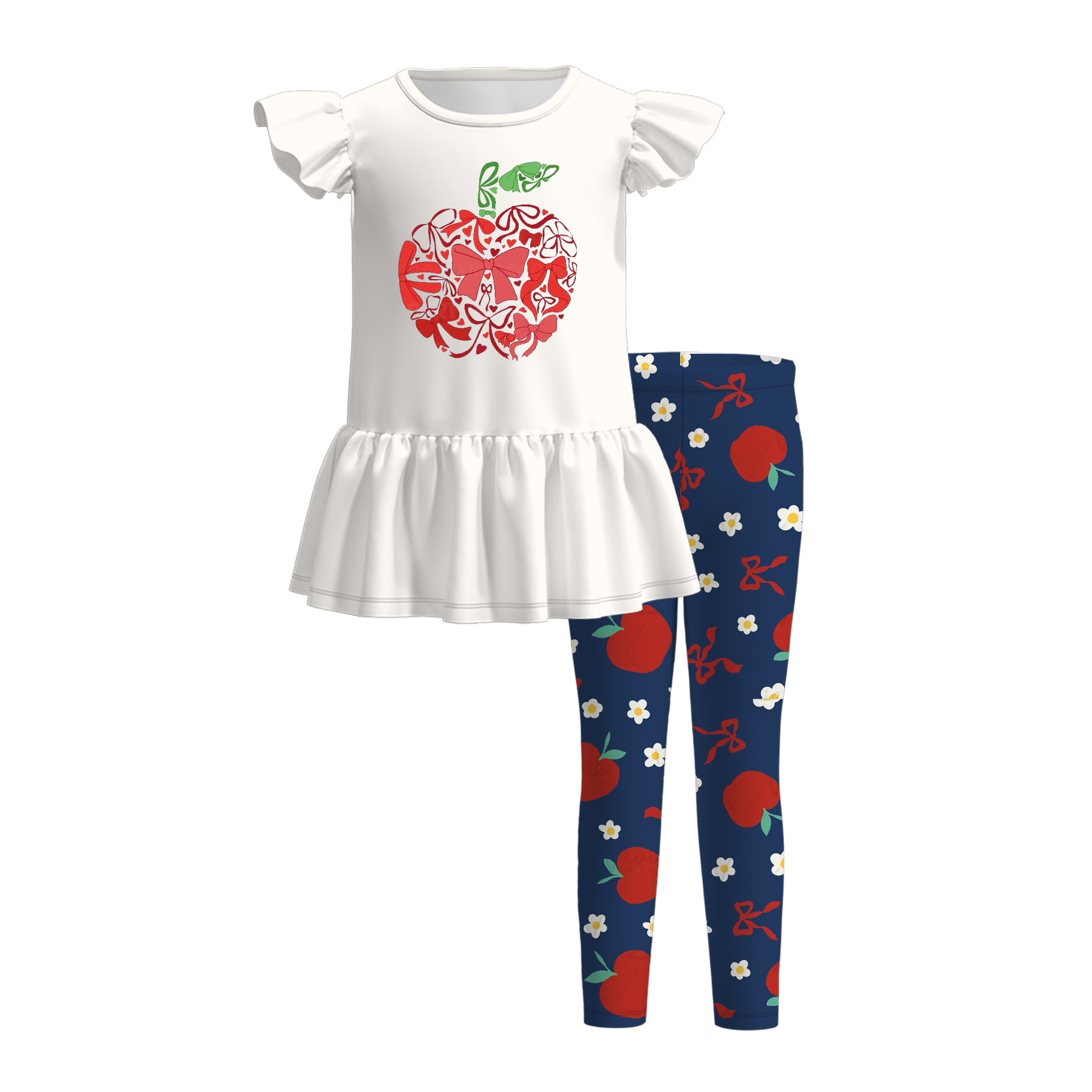 (Pre Order)Girls Summer Back To School Print Outfit Set