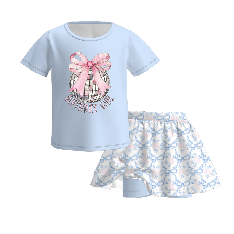 (Pre Order)Girls Spring and Summer Print Skort Set