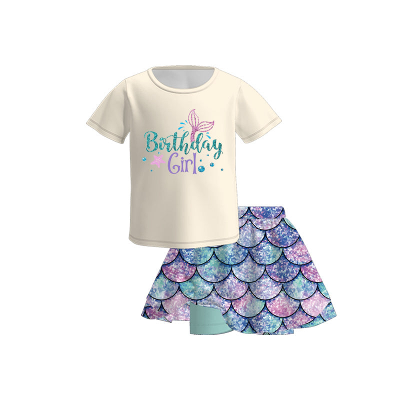 (Pre Order)Girls Spring and Summer Print Skort Set