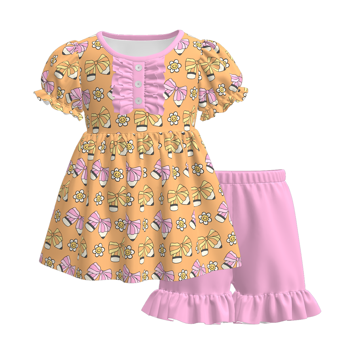 (Pre Order)Sister Summer Back To School Print Dress,Romper&Set