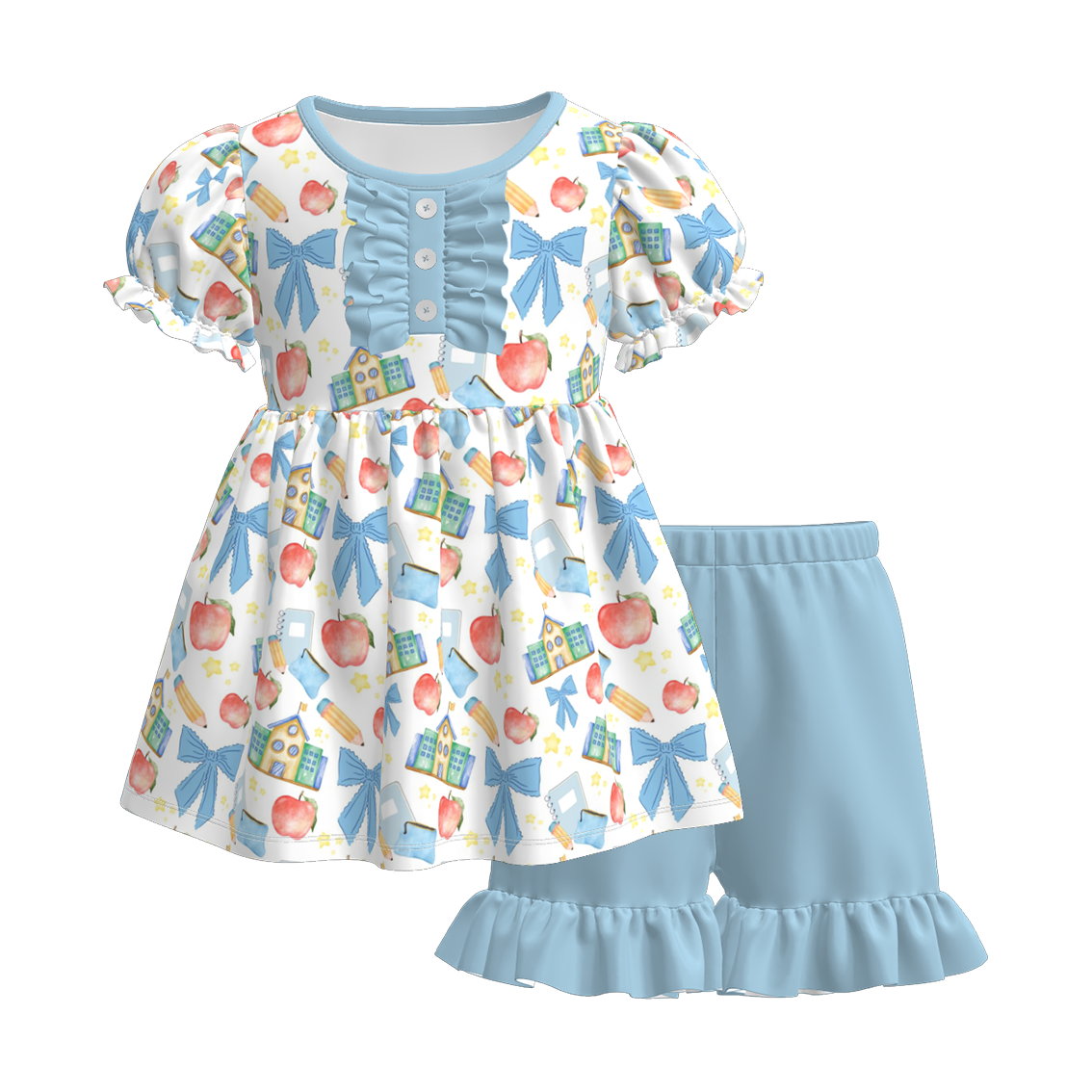 (Pre Order)Sister Summer Back To School Print Dress,Romper&Set