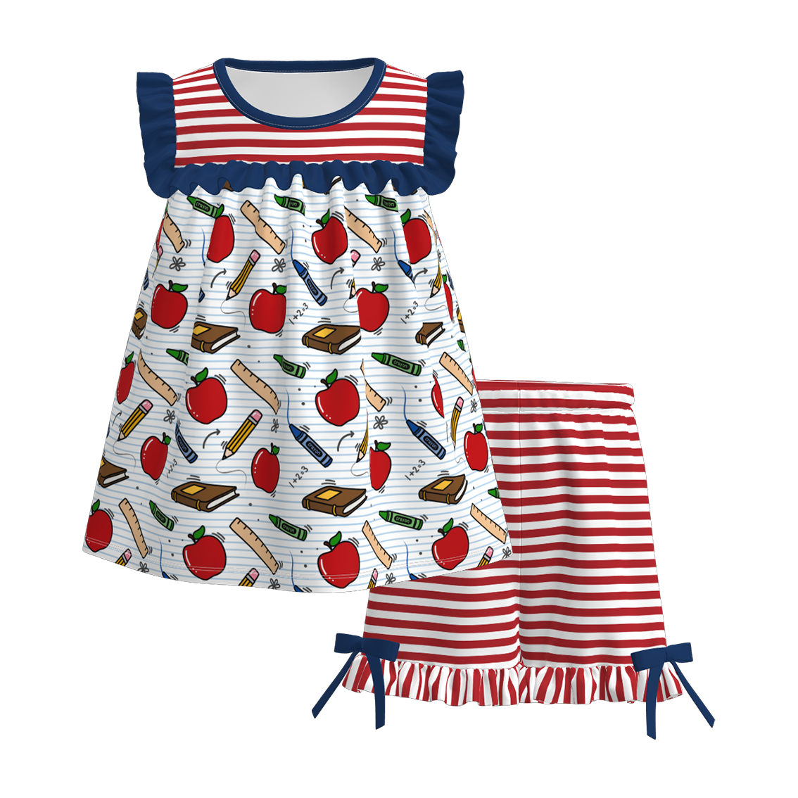 (Pre Order)Siblings Summer Back To School Print Dress,Set&Top