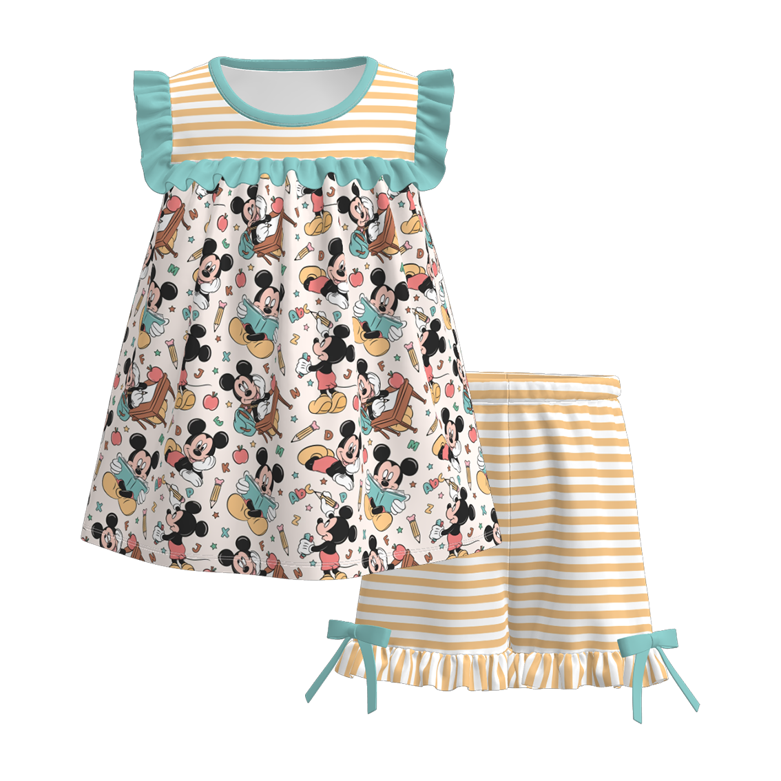(Pre Order)Siblings Summer Back To School Print Dress,Set&Top