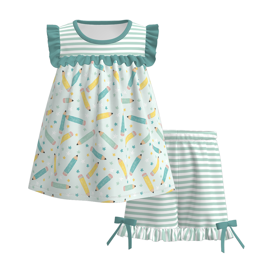(Pre Order)Siblings Summer Back To School Print Dress,Set&Top