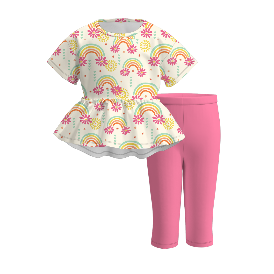 (Pre Order)Sisters Summer Rainbow Print Dress,Set&Romper