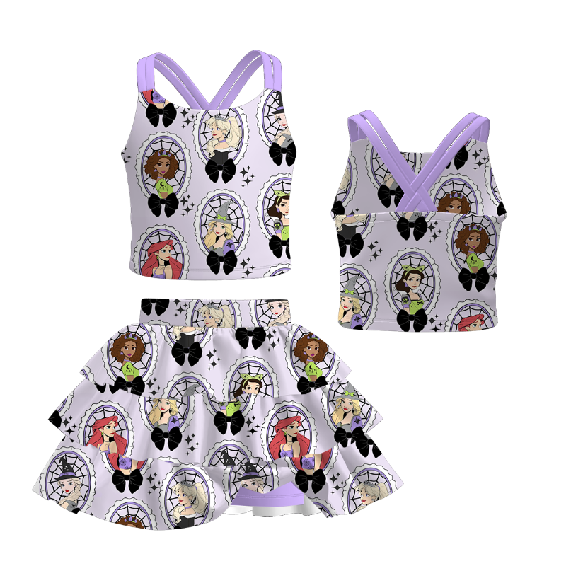 (Pre Order)Family Halloween Cartoon Print Dress,Set,Pajamas&Romper