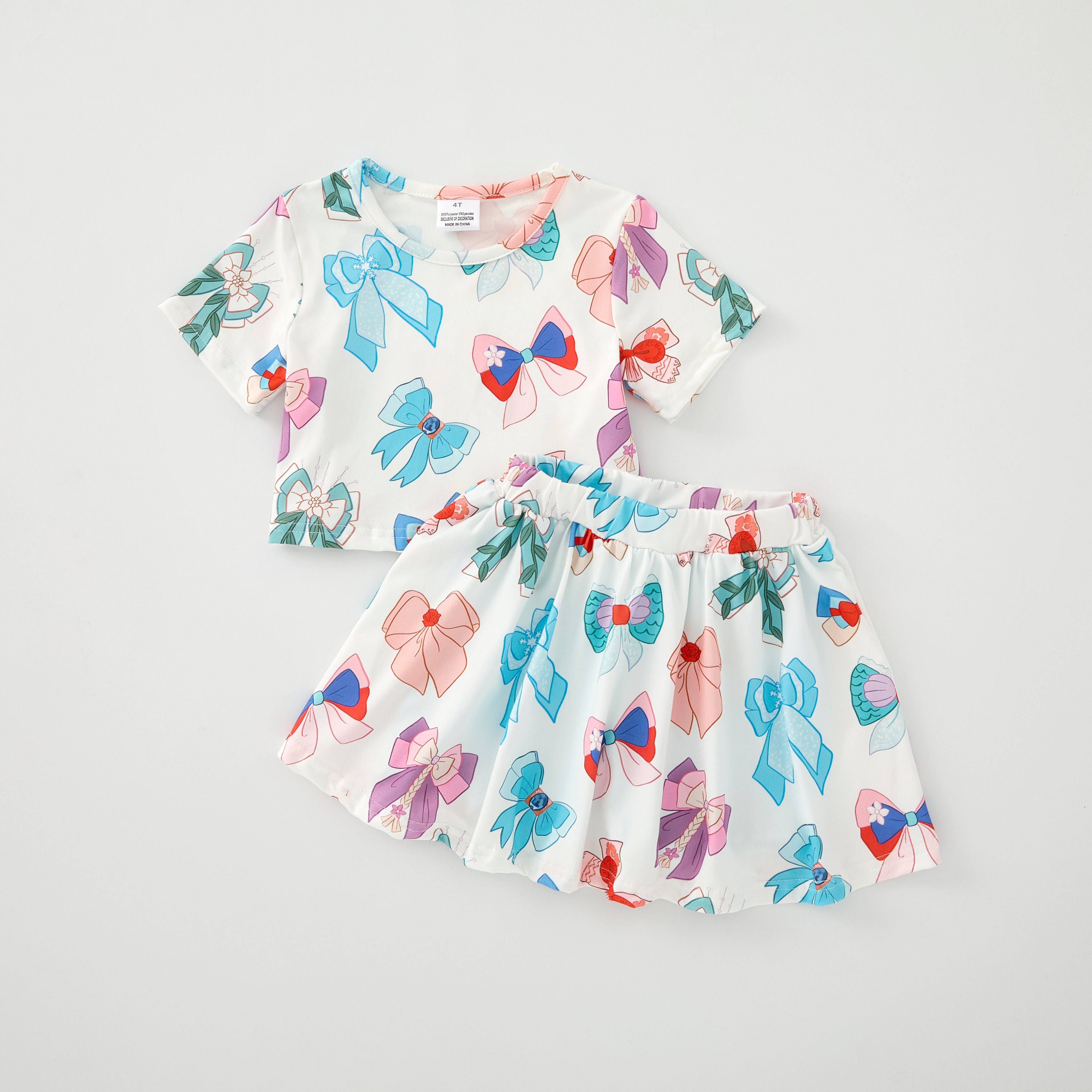 (Pre Order)Girls Spring and Summer Print Skort Set