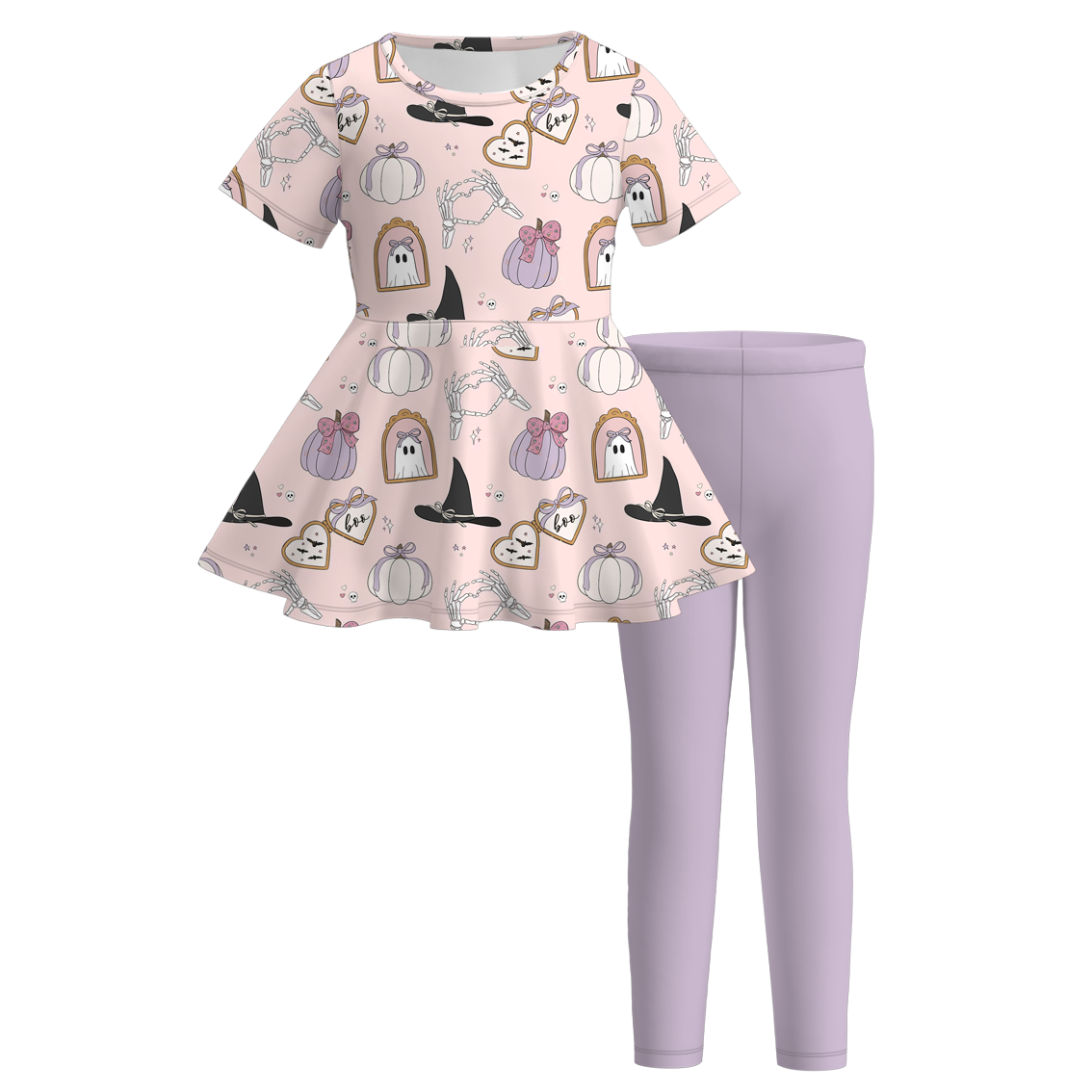 (Pre Order)Family Halloween Cartoon Print Dress,Set&Romper