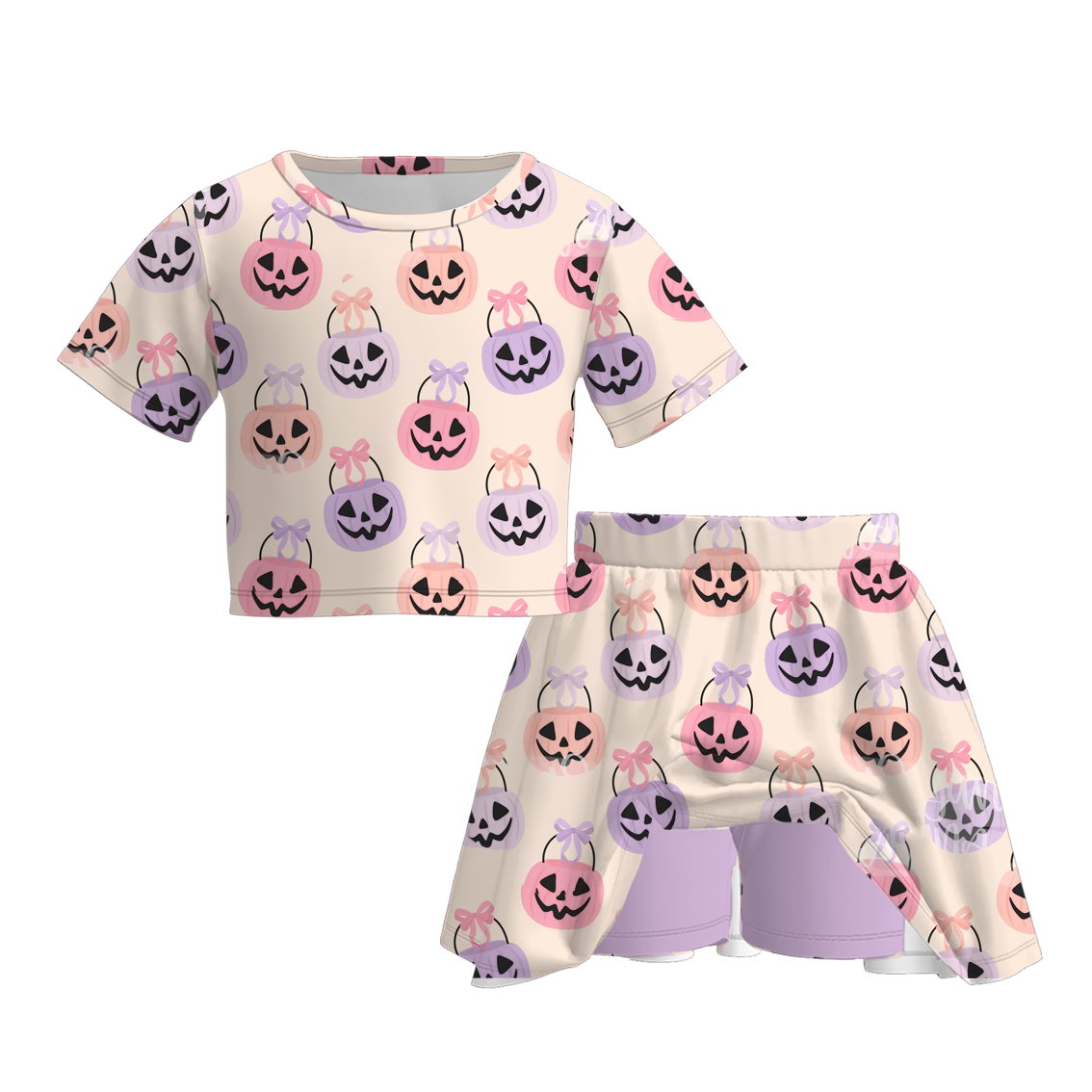 (Pre Order)Family Halloween Pumpkin Print Dress,Set&Romper