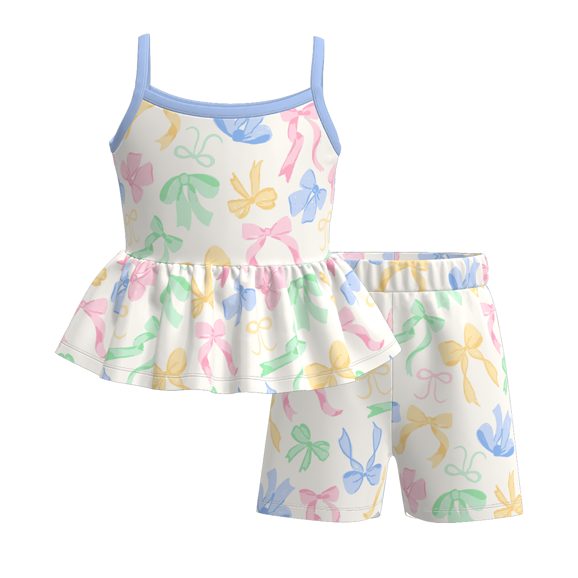 (Pre Order)Girls Spring and Summer Print Shorts Set