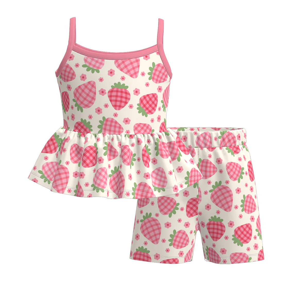 (Pre Order)Girls Spring and Summer Print Shorts Set