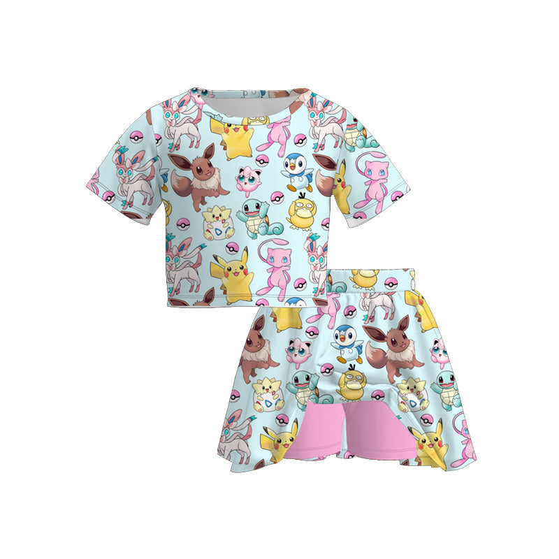 (Pre Order)Siblings Summer Cartoon Print Dress,Set&Top