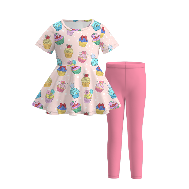 (Pre Order)Girls Spring and Summer Cupcake Print Set