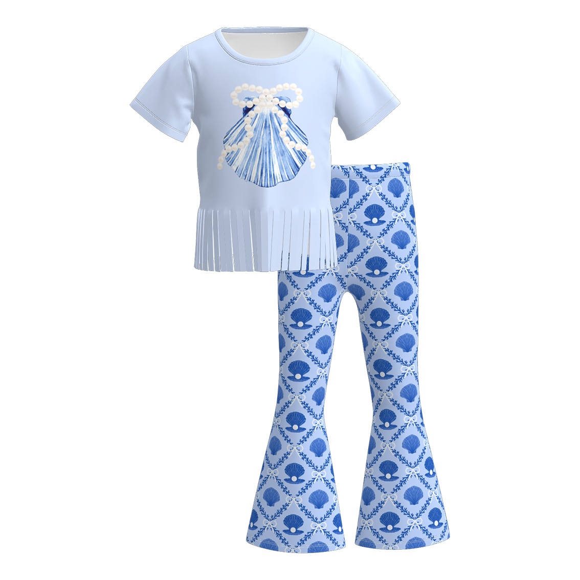 (Pre Order)Girls Spring and Summer Print Outfit Set
