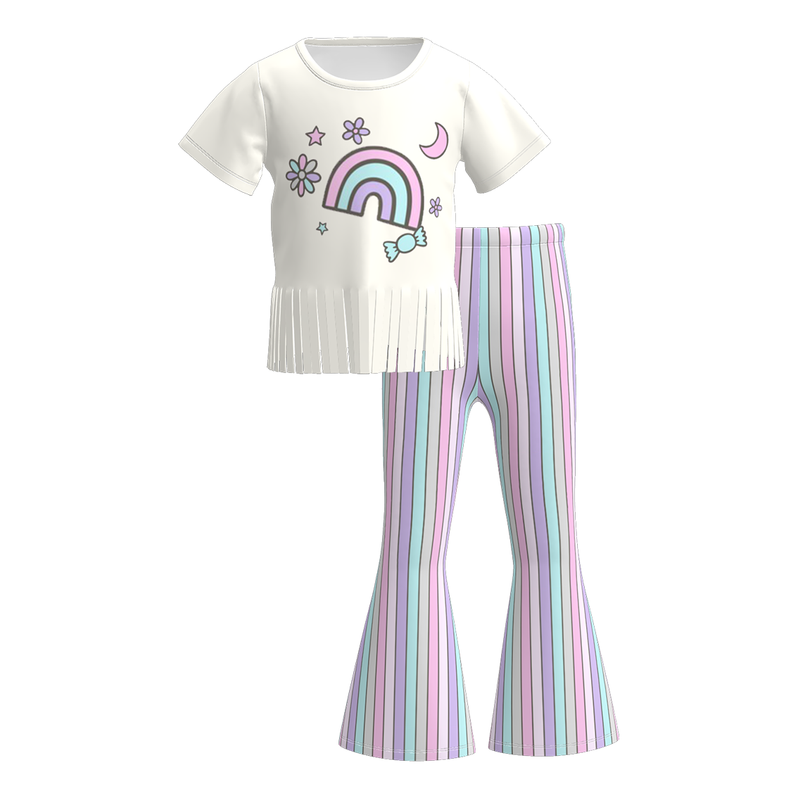 (Pre Order)Girls Spring and Summer Print Outfit Set