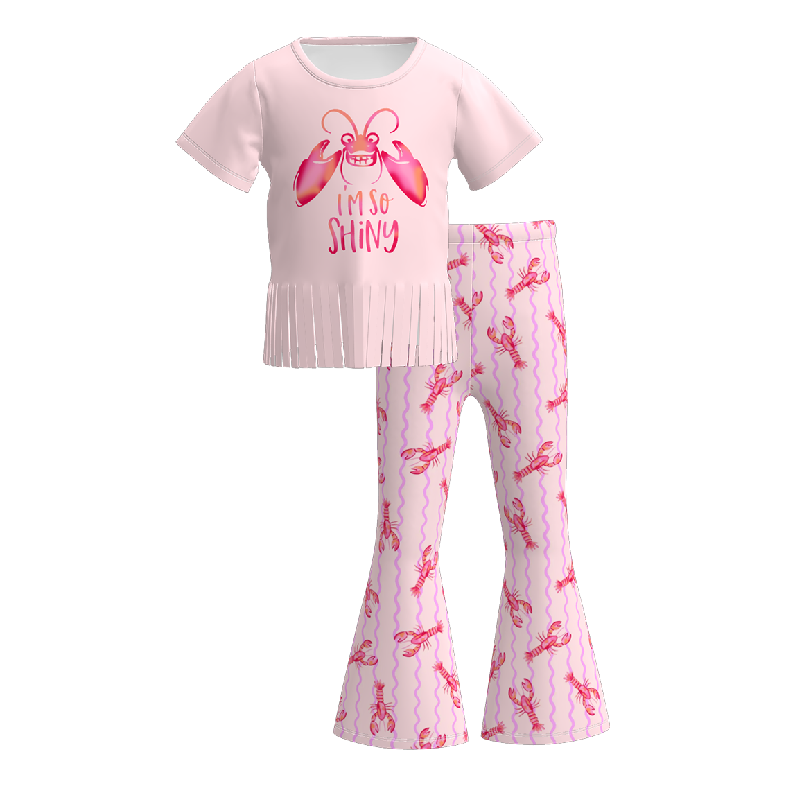 (Pre Order)Girls Spring and Summer Print Outfit Set