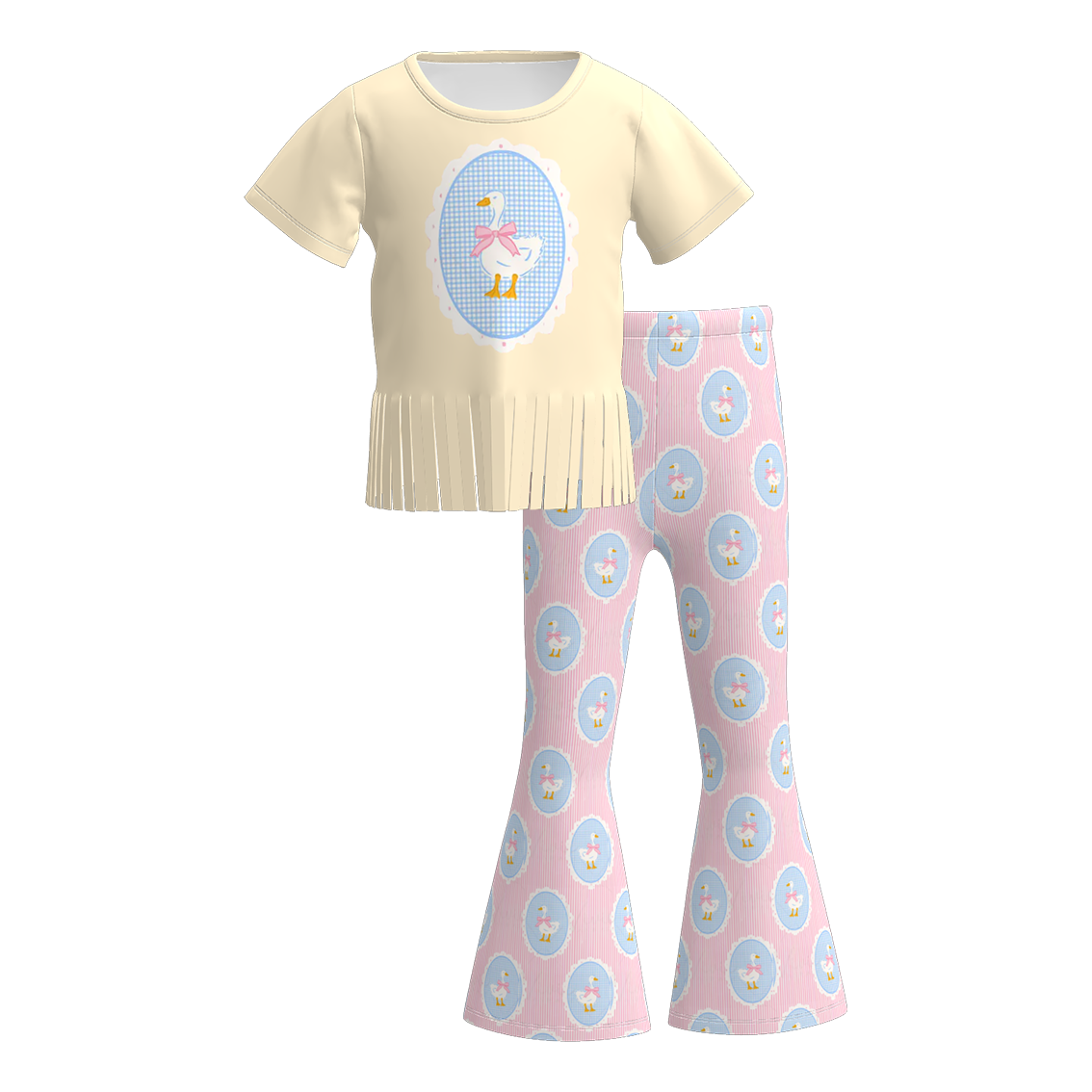 (Pre Order)Girls Spring and Summer Print Outfit Set