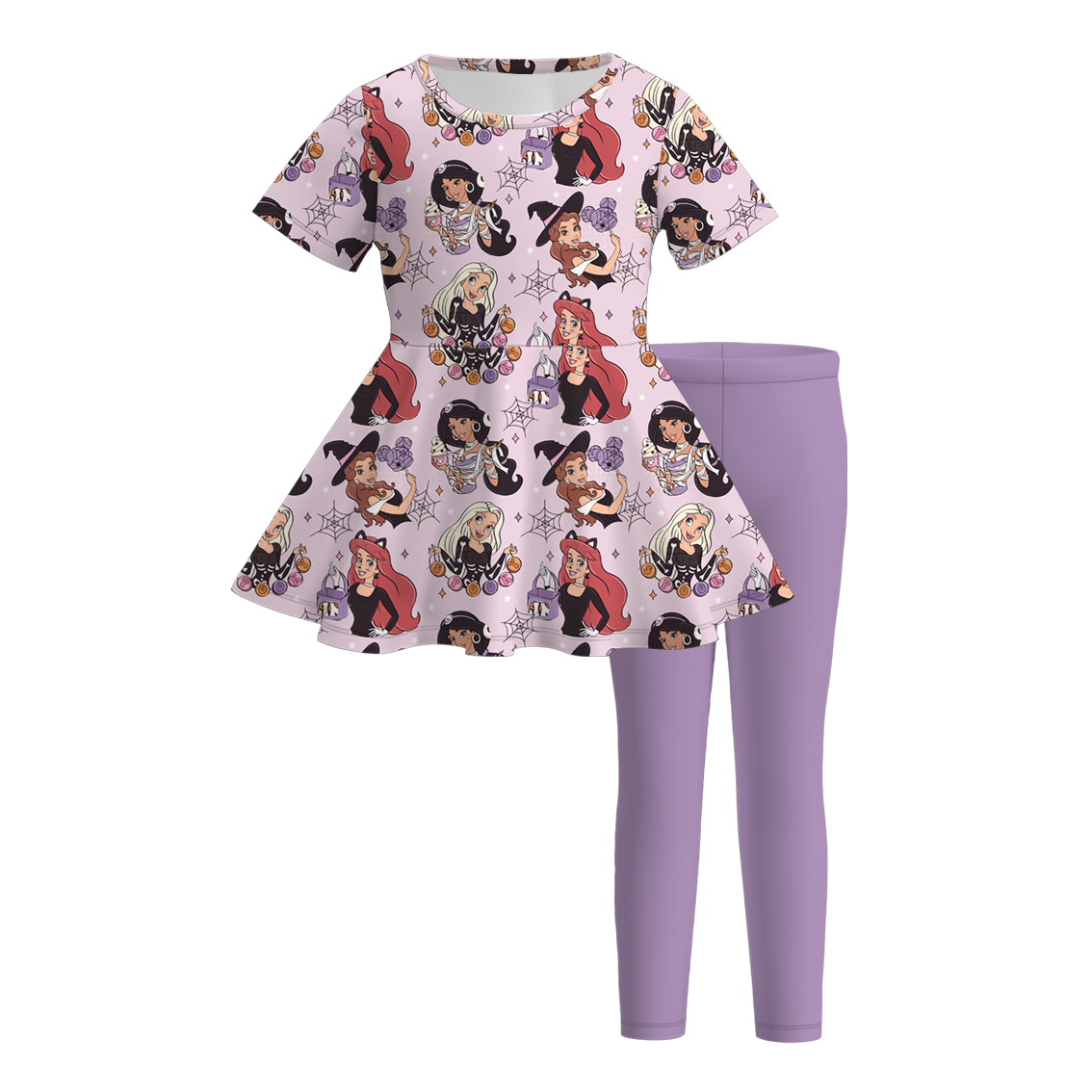 (Pre Order)Family Halloween Princess Print Dress,Set&Romper