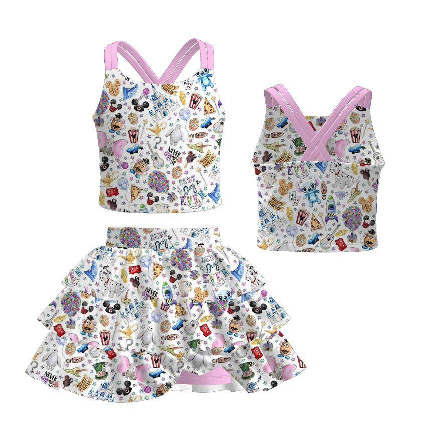 (Pre Order)Family Spring and Summer Cartoon Print Set&Top