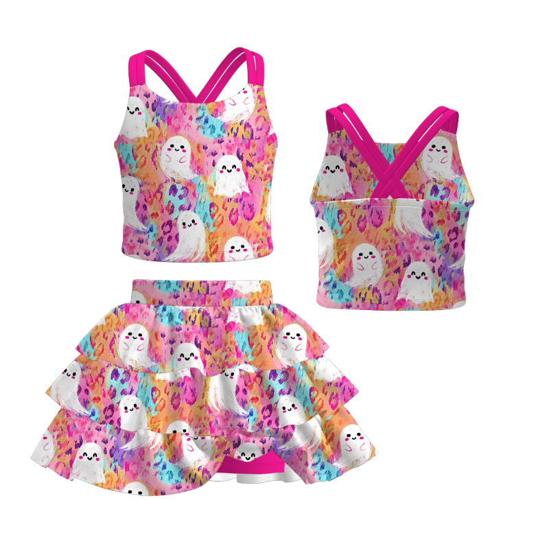 (Pre Order)Girls Halloween Ghost&Princess Print Set