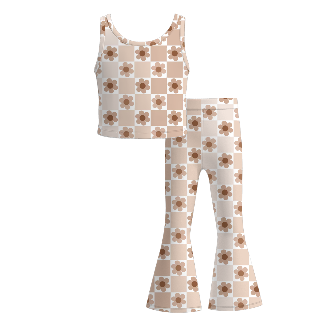 (Pre Order)Girls Summer Floral&Bow Print Outfit Set