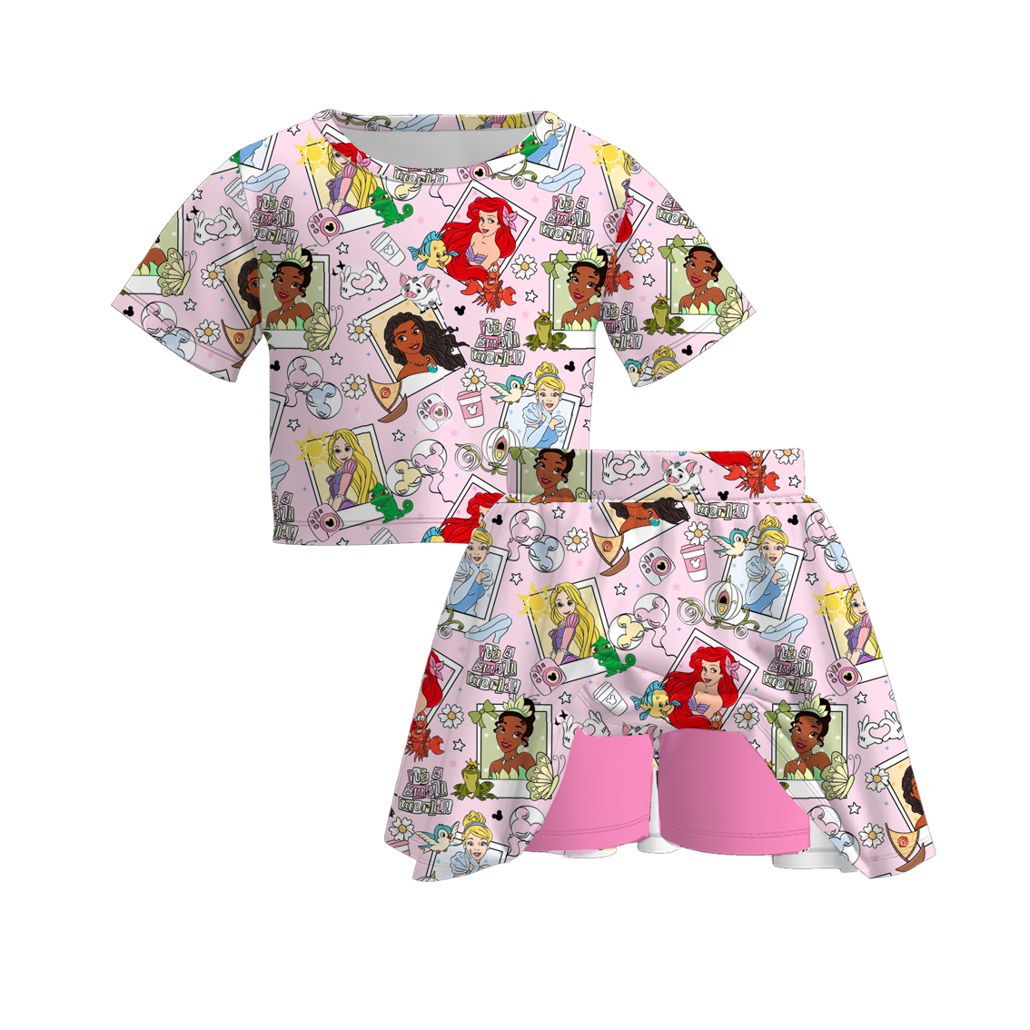 (Pre Order)Family Spring&Summer Princess Print Dress,Set&Romper