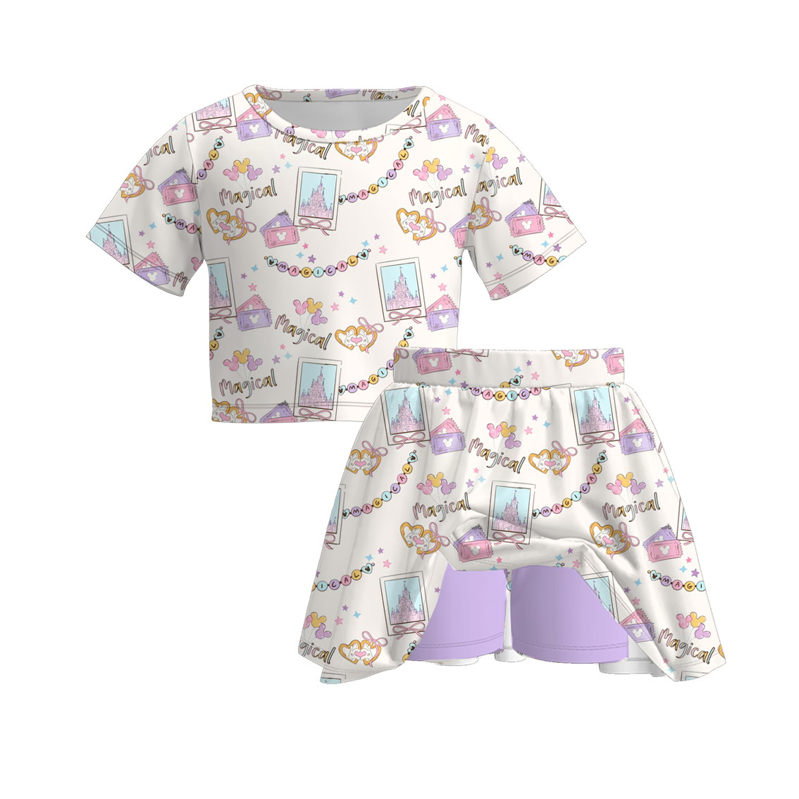 (Pre Order)Family Spring&Summer Cartoon Print Dress,Set,Top&Romper