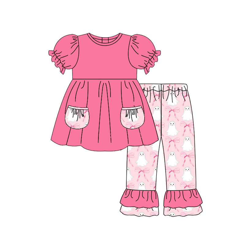 (Pre Order)Family Halloween Ghost Print Set,Pajamas&Romper