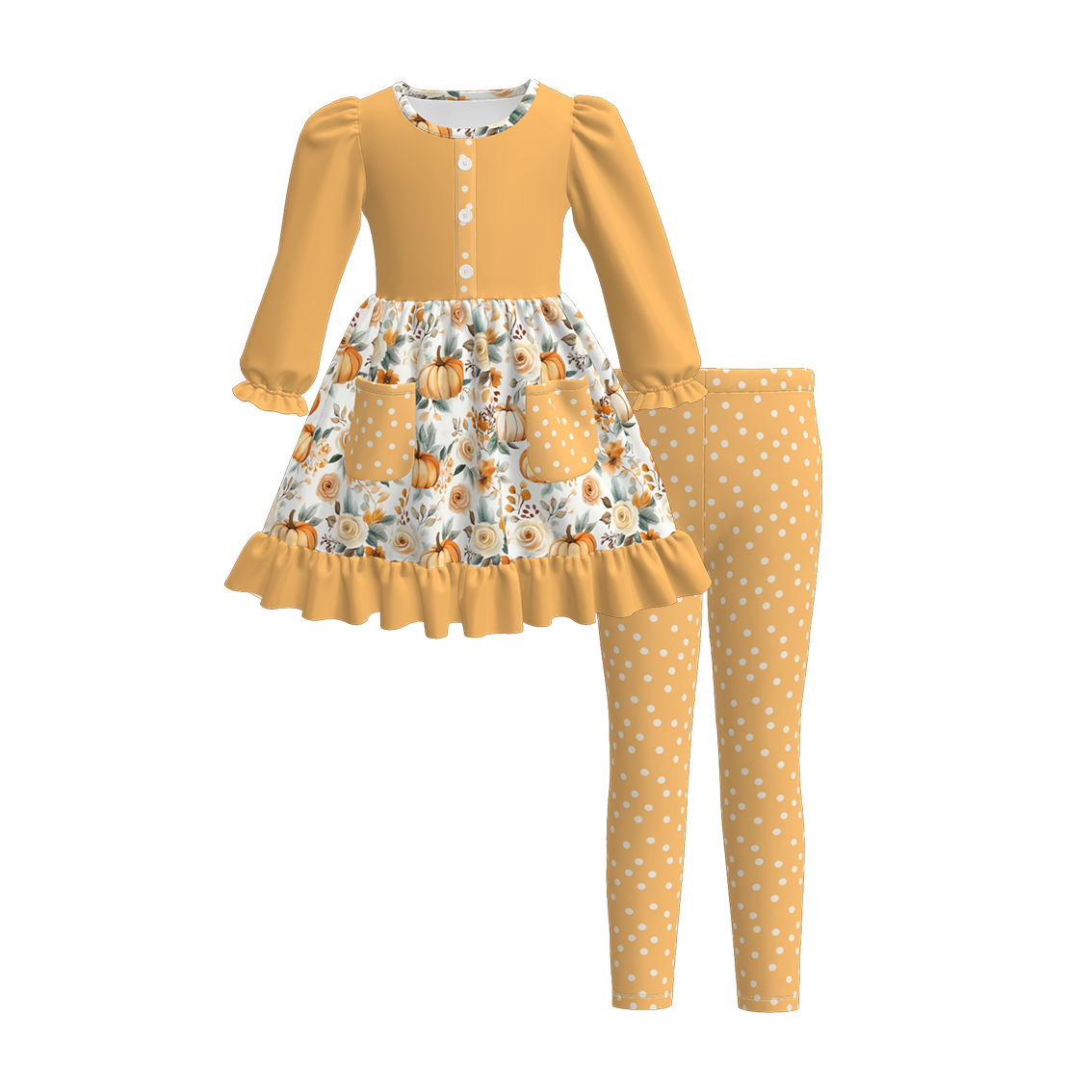 (Pre Order)Family Fall Pumpkin Print Dress,Set&Romper