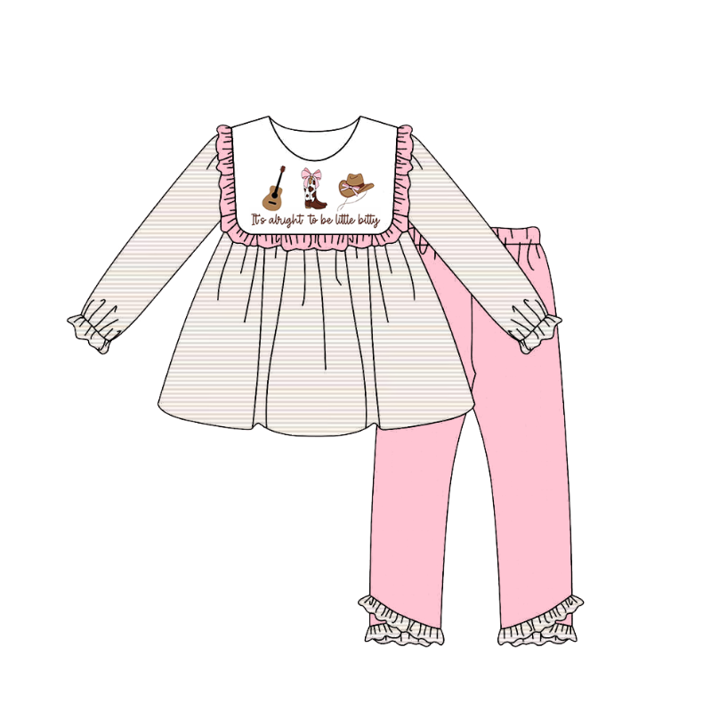 (Pre Order)Girls Fall Cowboy Embroidery Outfit Set