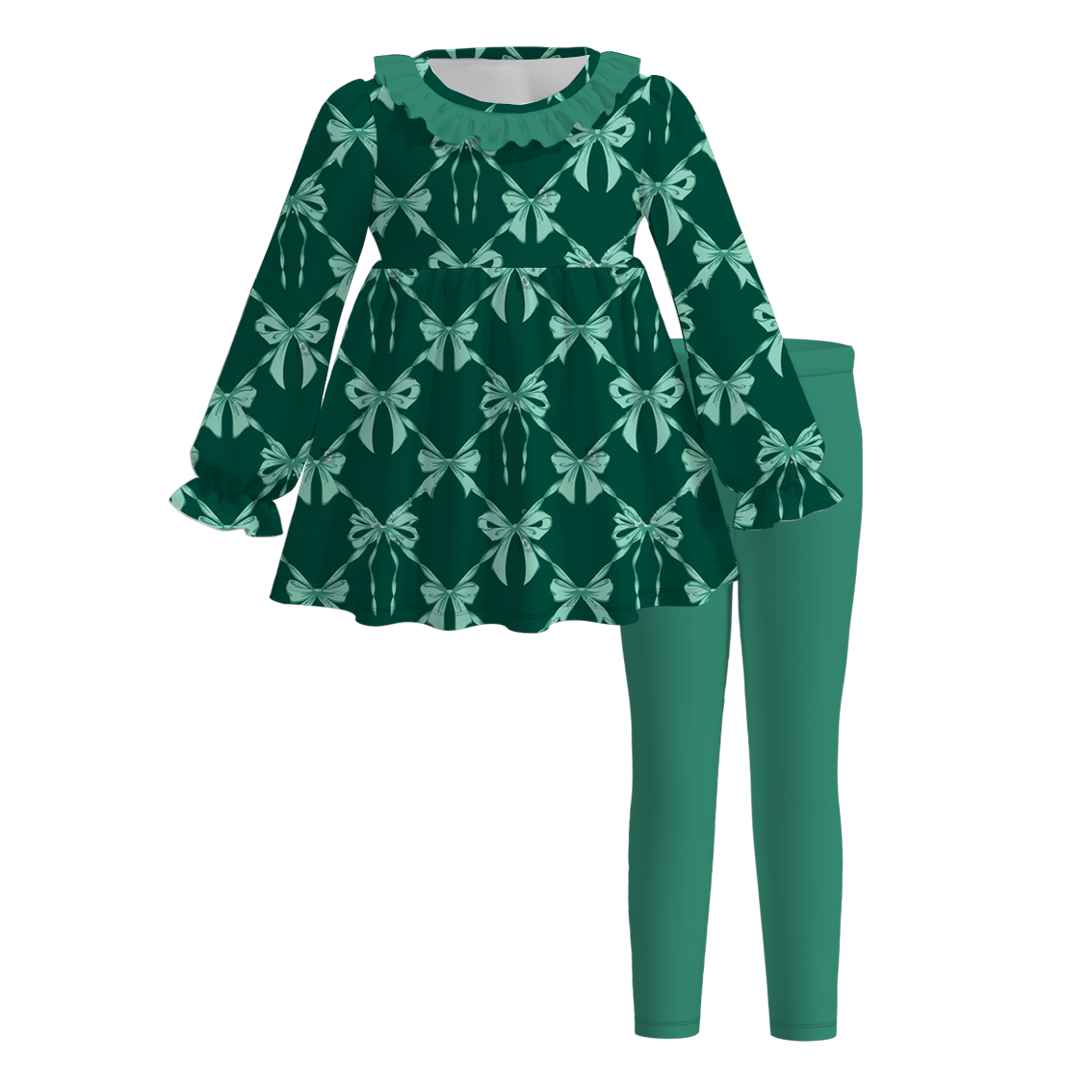 (Pre Order)Family Christmas Bow Print Dress,Set&Romper