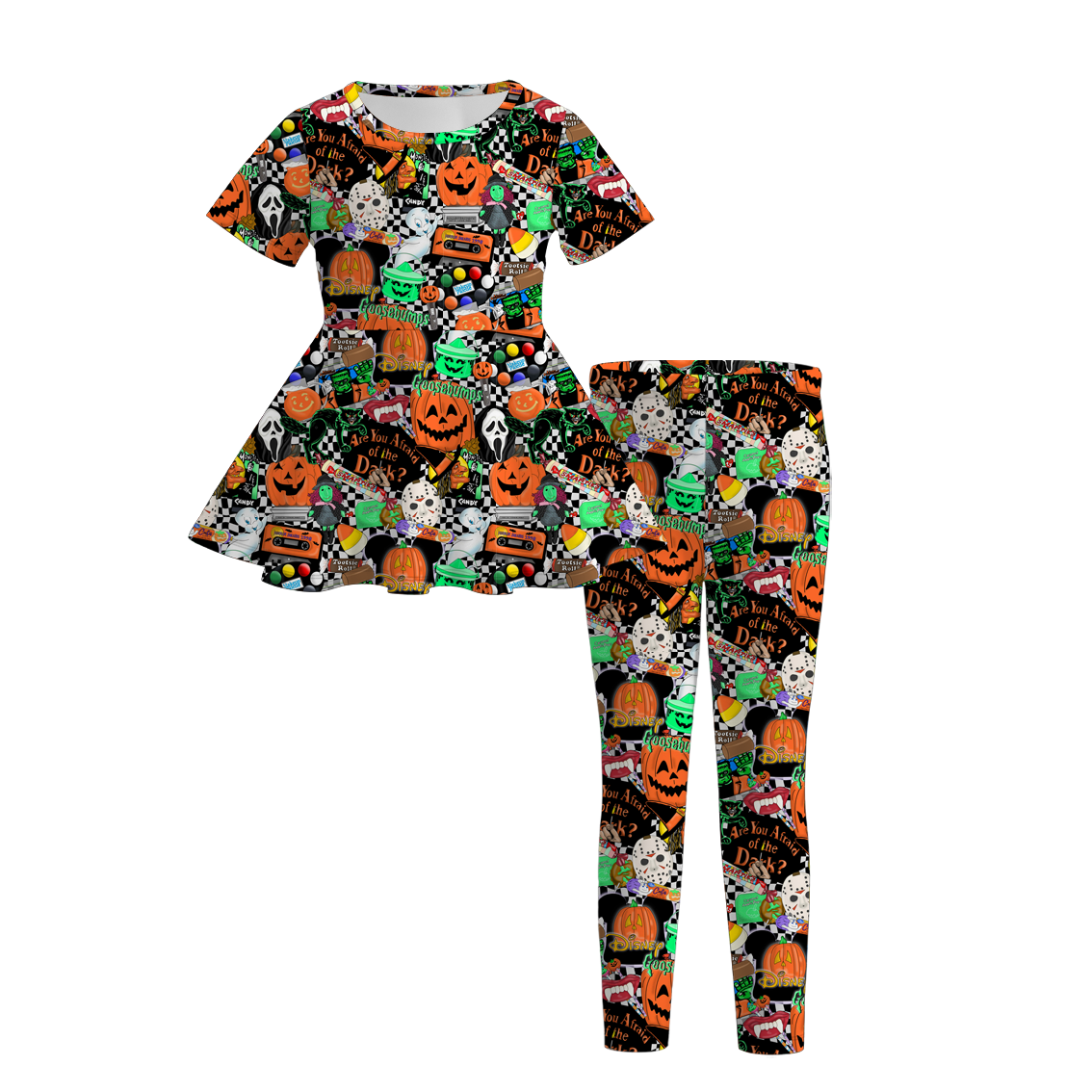 (Pre Order)Girls Halloween&Christmas Print Outfit Set&Dress