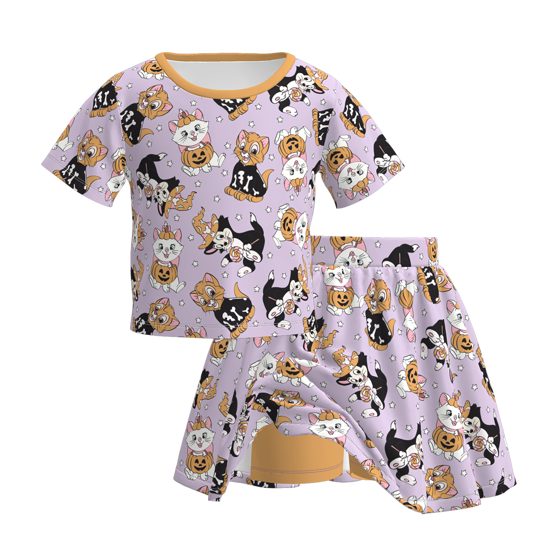 (Pre Order)Family Halloween Cartoon Print Dress,Set&Romper