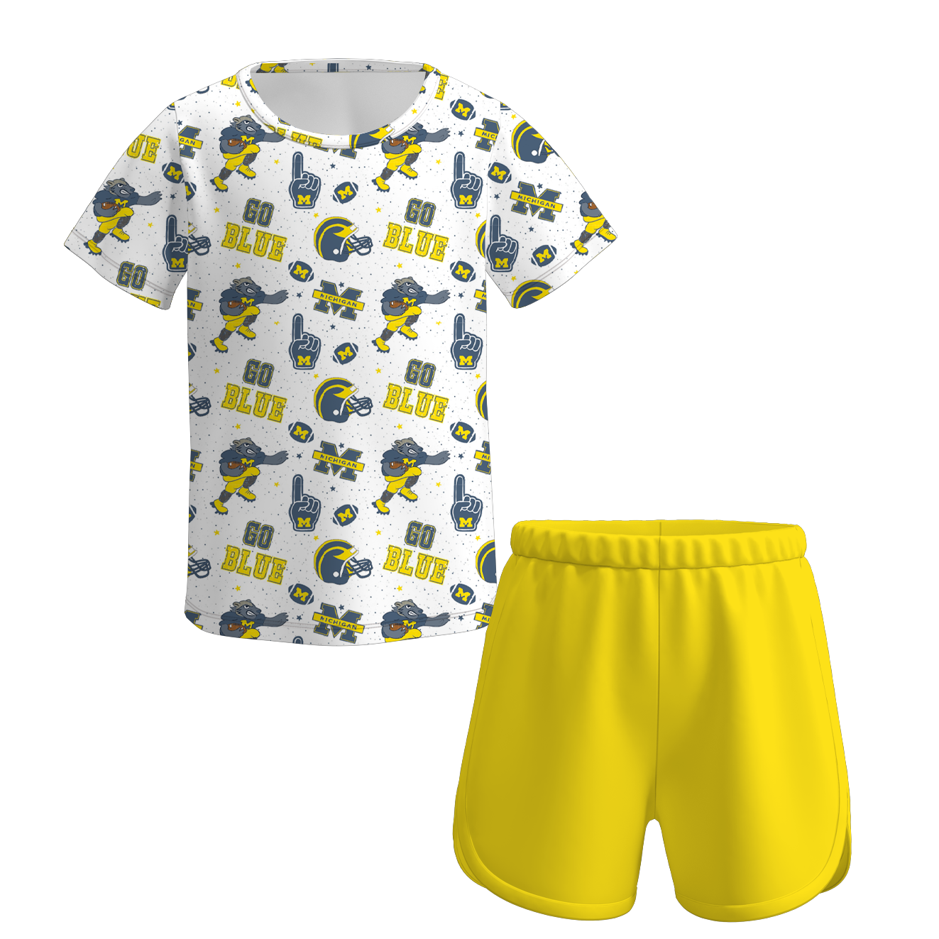 (Pre Order)Girls Summer Football Print Shorts Set