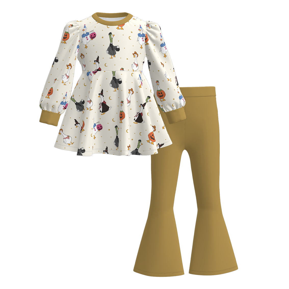 (Pre Order)Family Halloween Cartoon Print Dress,Set&Romper