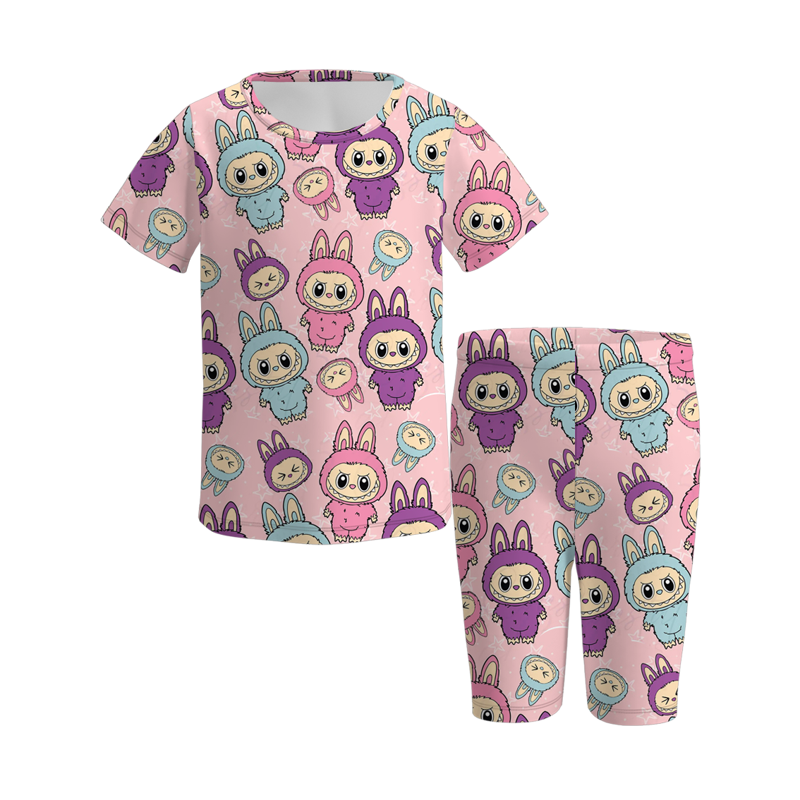 (Pre Order)Girls Summer Cartoon Print Dress&Set