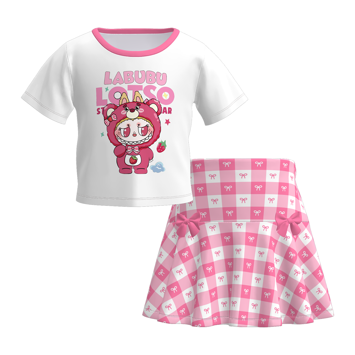 (Pre Order)Girls Halloween Cartoon Print Skirt Set