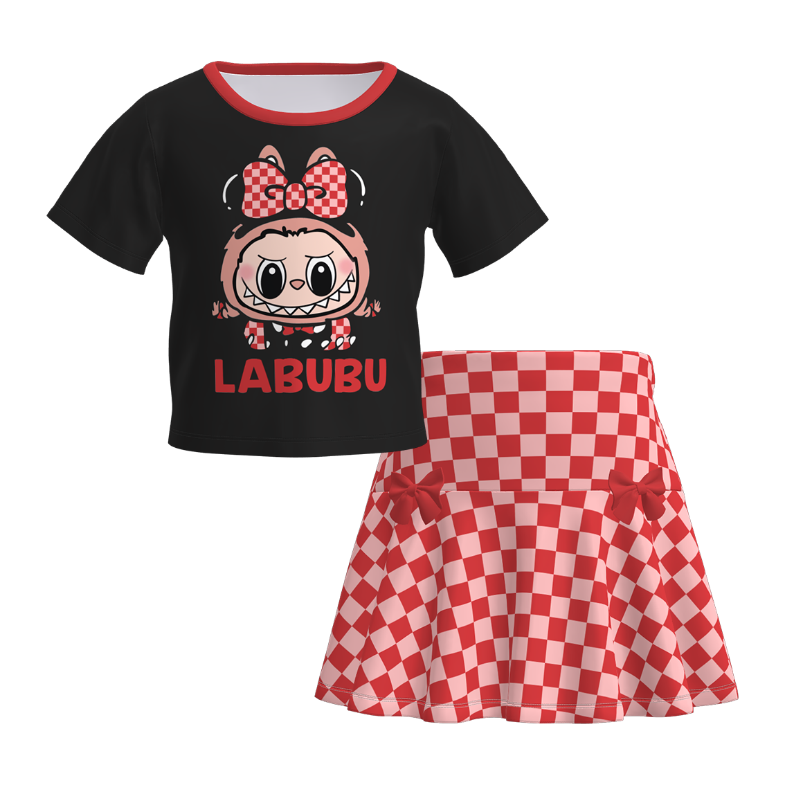 (Pre Order)Girls Halloween Cartoon Print Skirt Set
