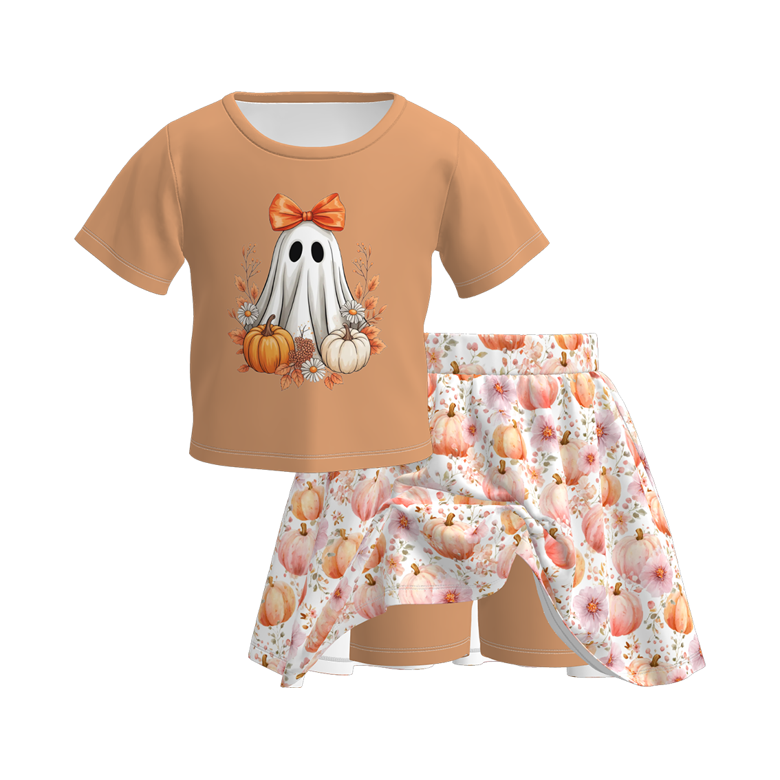 (Pre Order)Family Halloween Pumpkin Print Dress,Set&Romper